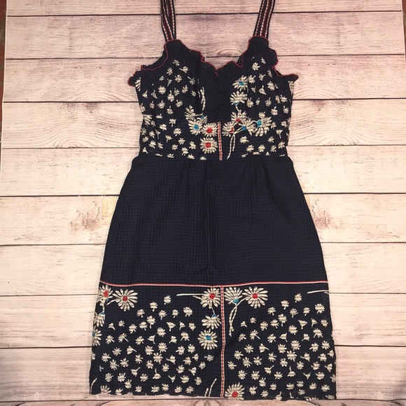 Anna Sui Dresses & Skirts - Anna Sui Flower Gingham Dress sz 8 Anthropologie